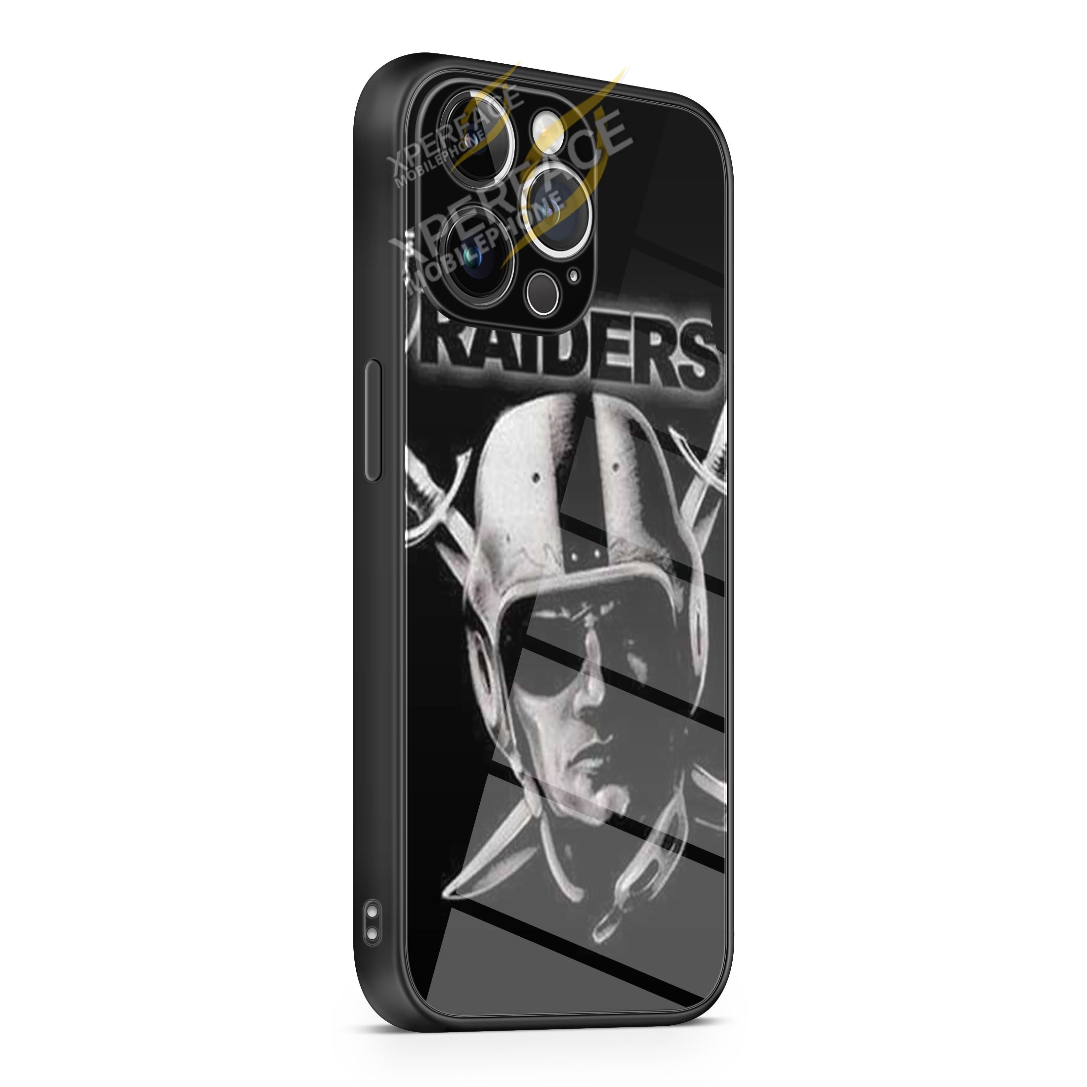 Oakland Raiders face iPhone 15 | iPhone 15 Plus | iPhone 15 Pro | iPhone 15 Pro Max Glass Case cover