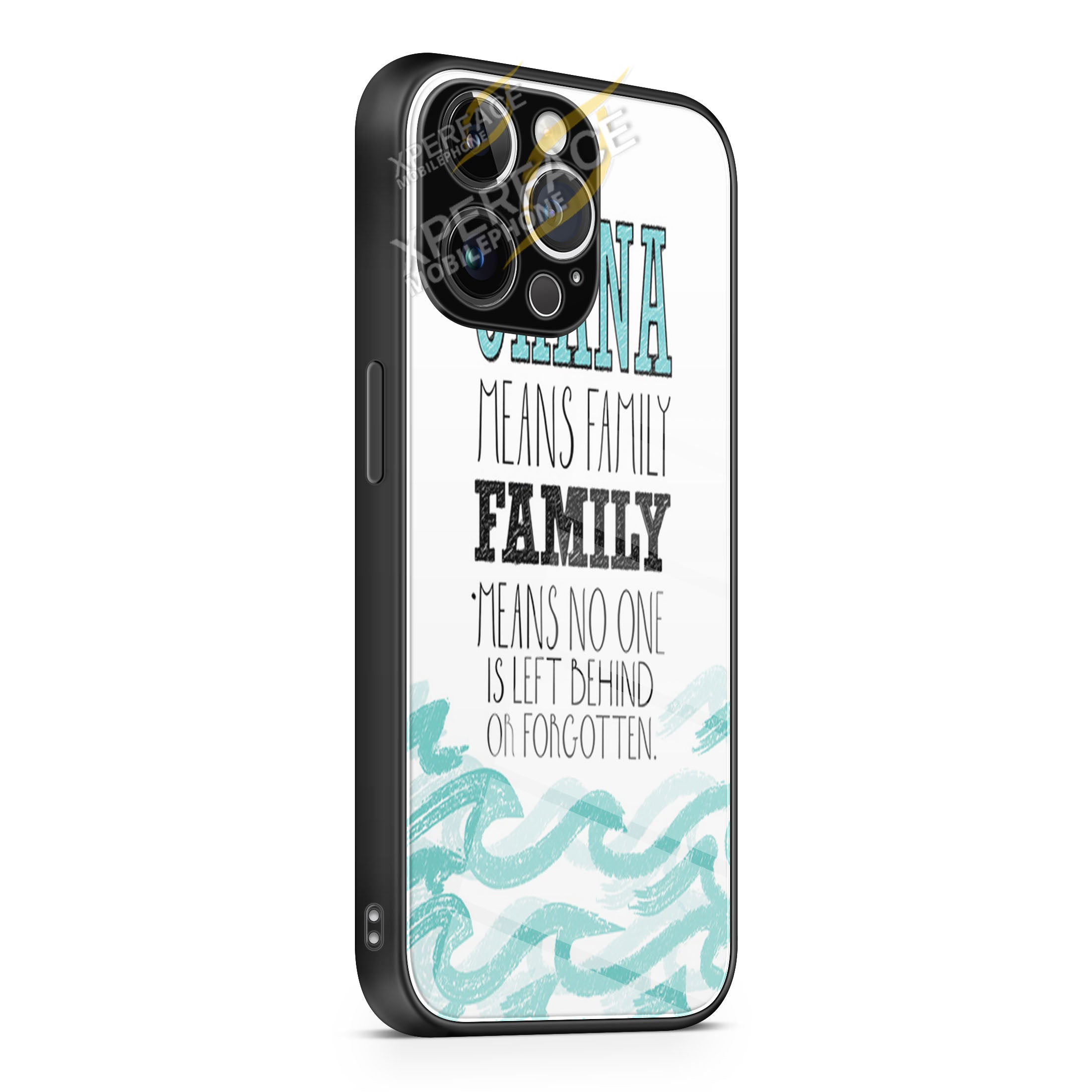 Ohana Means Family Lilo and Stitch iPhone 15 | iPhone 15 Plus | iPhone 15 Pro | iPhone 15 Pro Max Glass Case cover