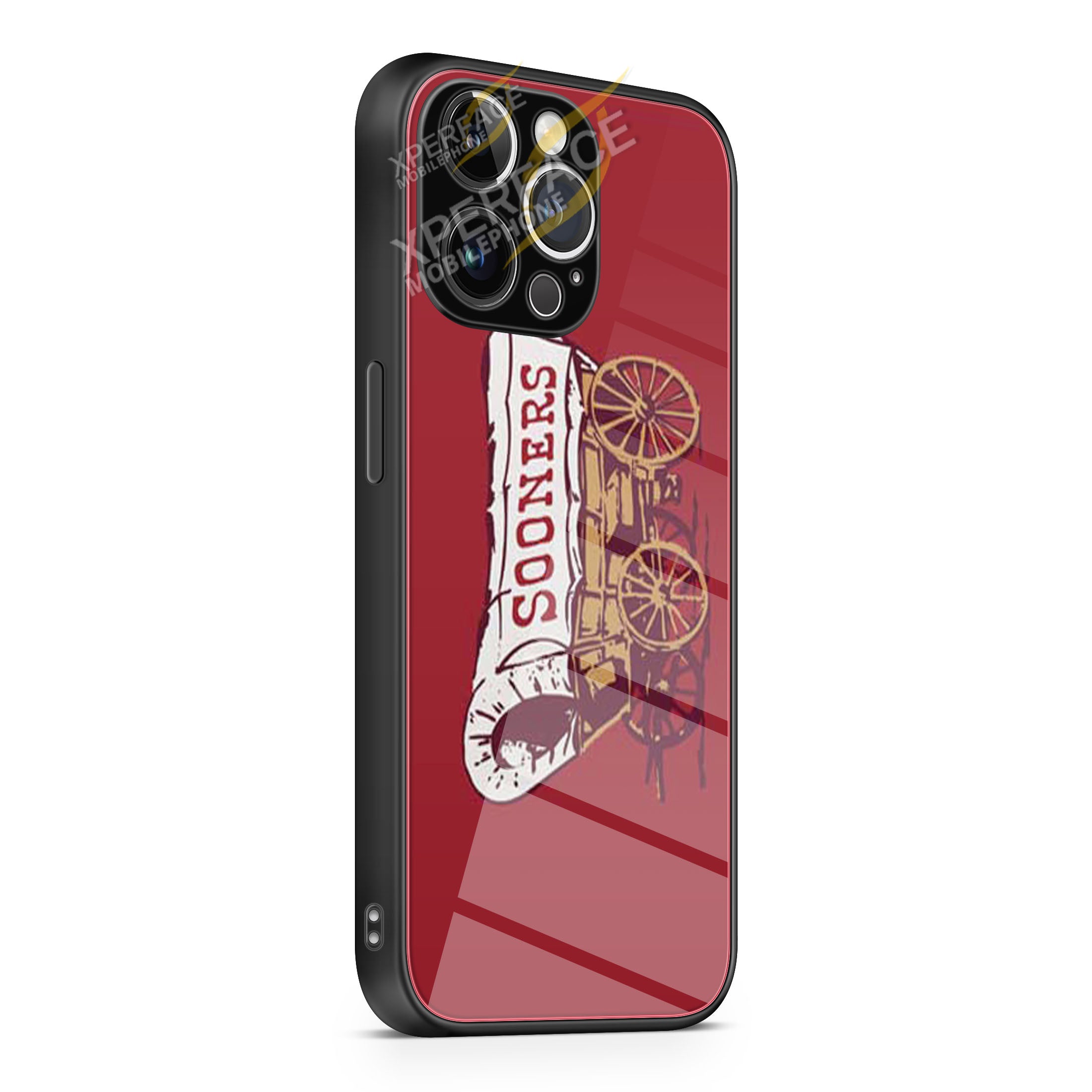 Ok Sooners wagon logo iPhone 15 | iPhone 15 Plus | iPhone 15 Pro | iPhone 15 Pro Max Glass Case cover