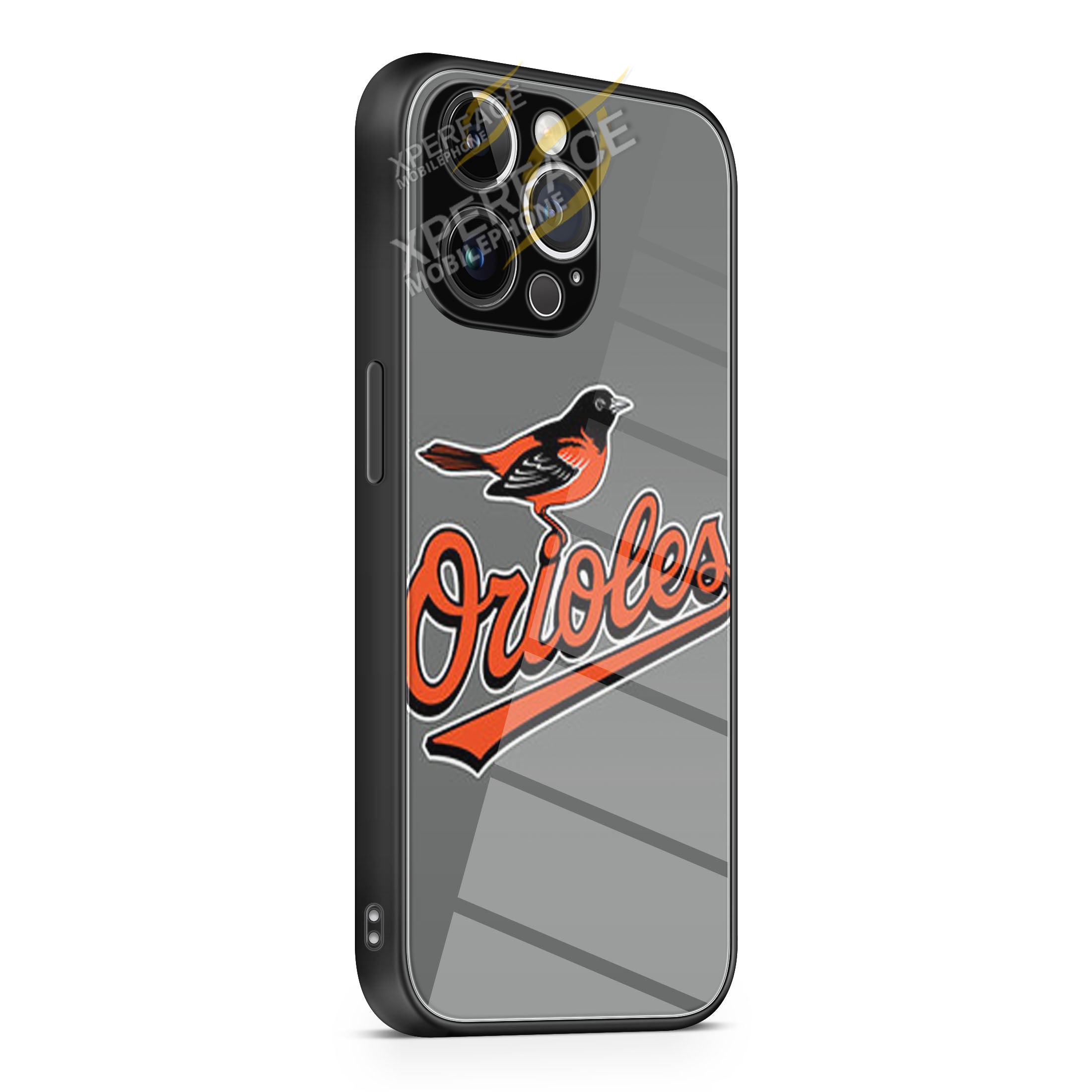 ORIOLES BASEBALL LOGO GRAY iPhone 15 | iPhone 15 Plus | iPhone 15 Pro | iPhone 15 Pro Max Glass Case cover