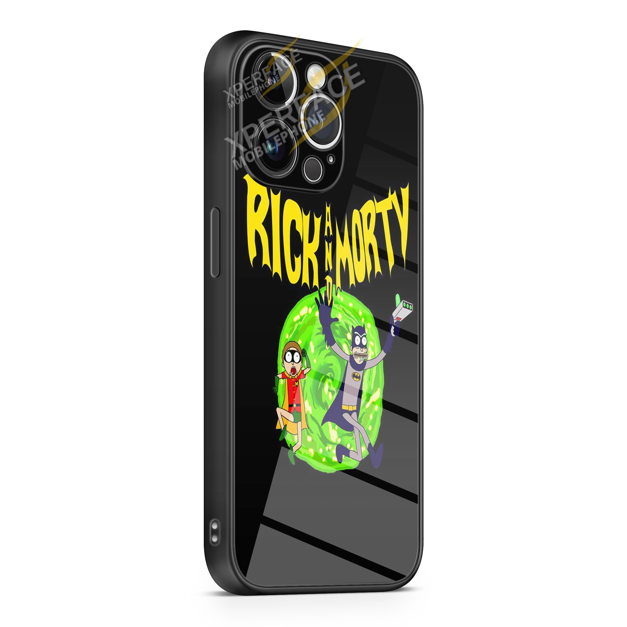 Rick and Morty batman robin iPhone 15 | iPhone 15 Plus | iPhone 15 Pro | iPhone 15 Pro Max Glass Case cover