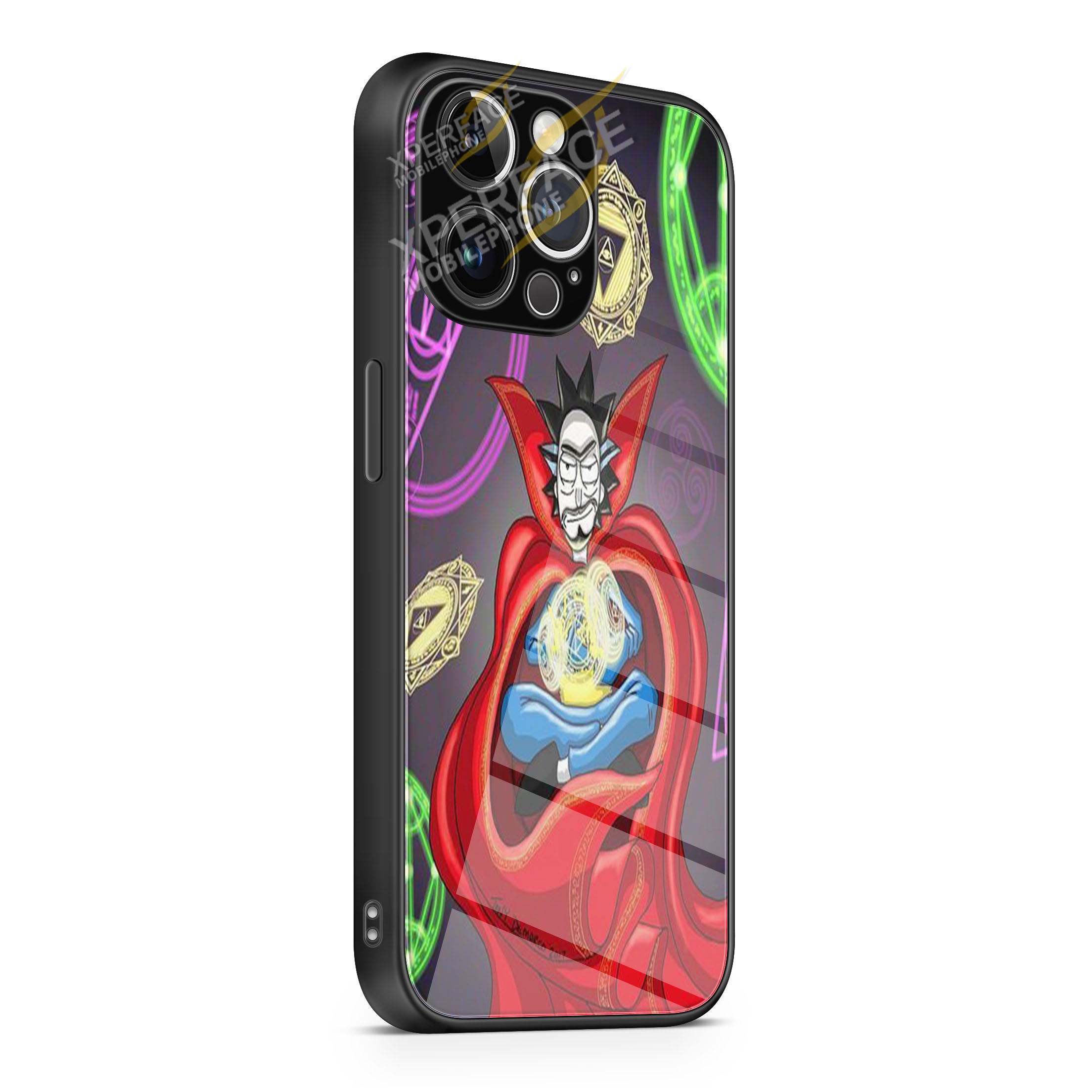 Rick and Morty dr.strange iPhone 15 | iPhone 15 Plus | iPhone 15 Pro | iPhone 15 Pro Max Glass Case cover