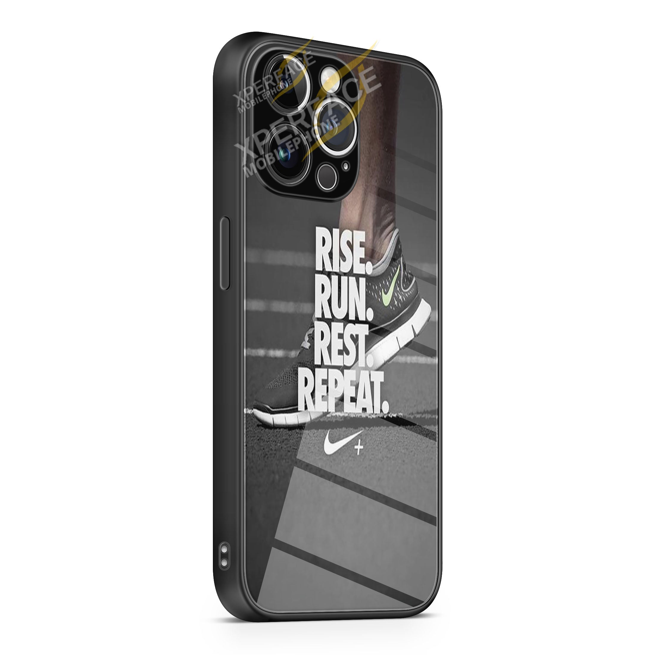 RISE RUN REST REPEAT JUST DO IT iPhone 15 | iPhone 15 Plus | iPhone 15 Pro | iPhone 15 Pro Max Glass Case cover