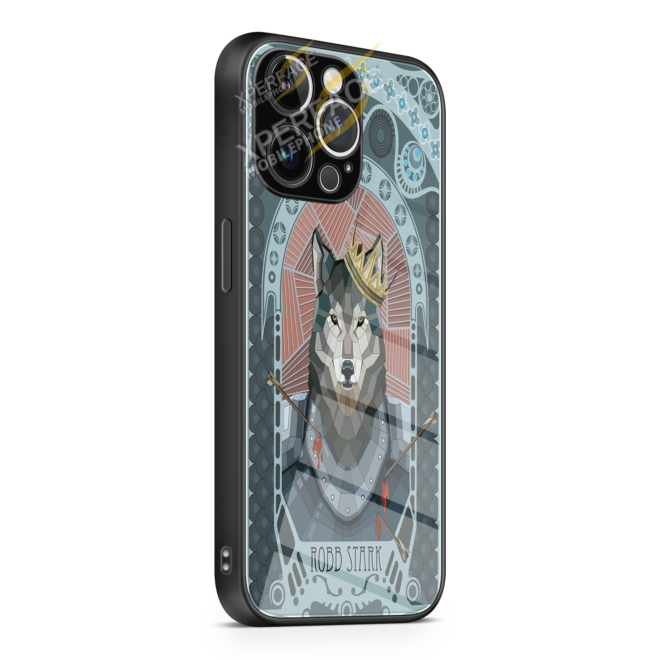 robb stark head wolf iPhone 15 | iPhone 15 Plus | iPhone 15 Pro | iPhone 15 Pro Max Glass Case cover