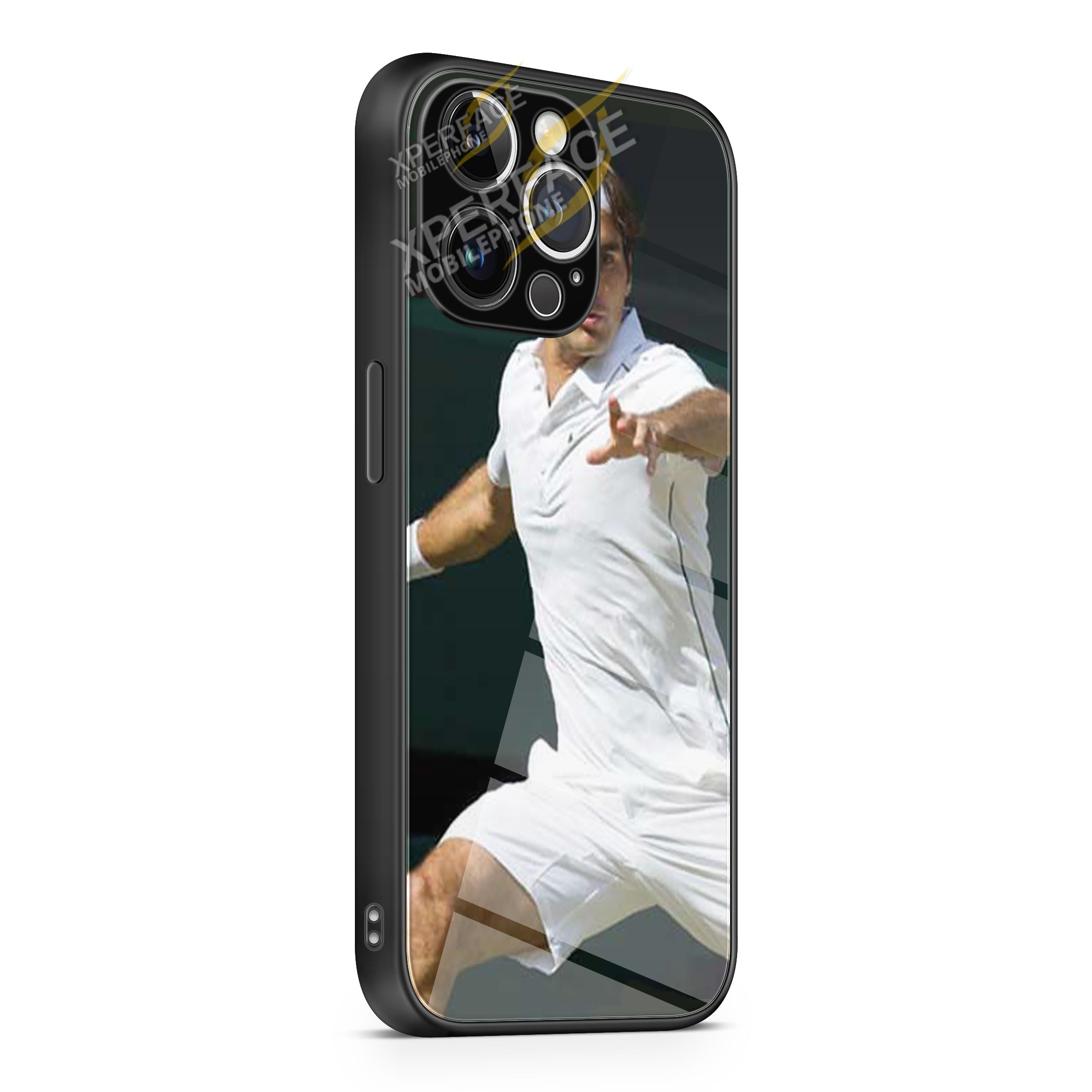 Roger Federer swing 2 iPhone 15 | iPhone 15 Plus | iPhone 15 Pro | iPhone 15 Pro Max Glass Case cover