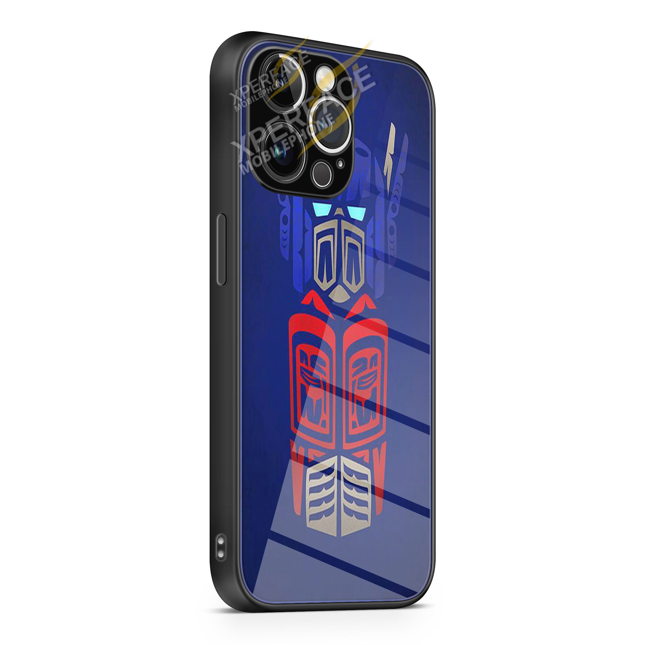 transformers logo blue iPhone 15 | iPhone 15 Plus | iPhone 15 Pro | iPhone 15 Pro Max Glass Case cover