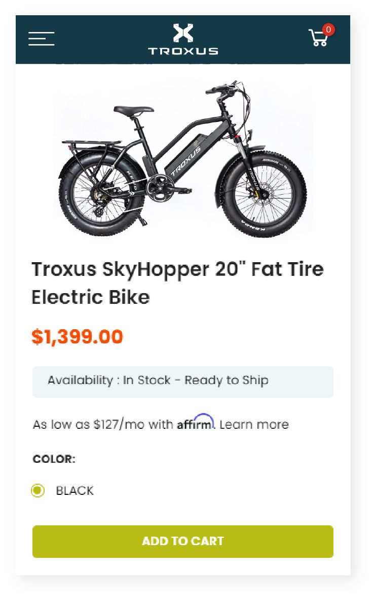 Electric discount bike affirm