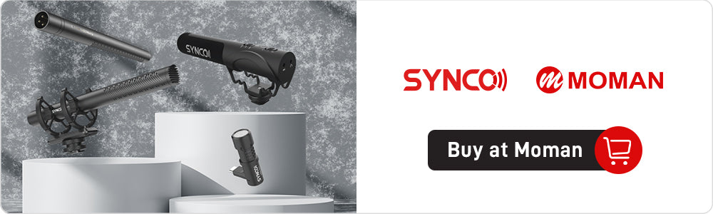 La tienda Moman PhotoGears está autorizada para vender micrófonos de cañón hipercardioide SYNCO.