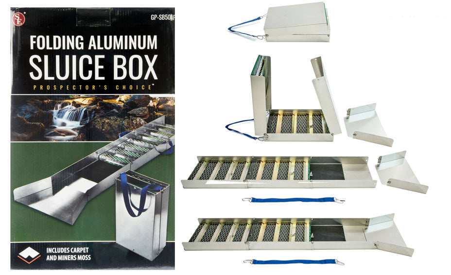 Folding Aluminum Sluice Box - Extended 50