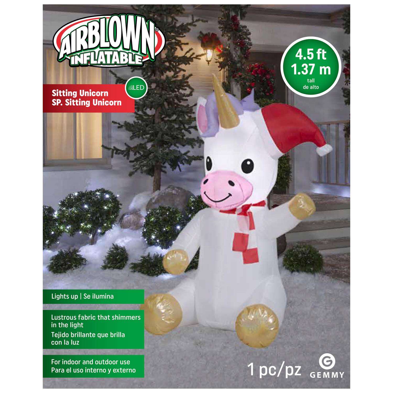 Gemmy Airblown 5 ft. Sitting Unicorn Inflatable