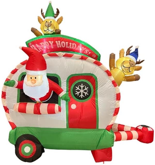 Celebrations 7.5 ft. Holiday Camper w/ Santa Inflatable