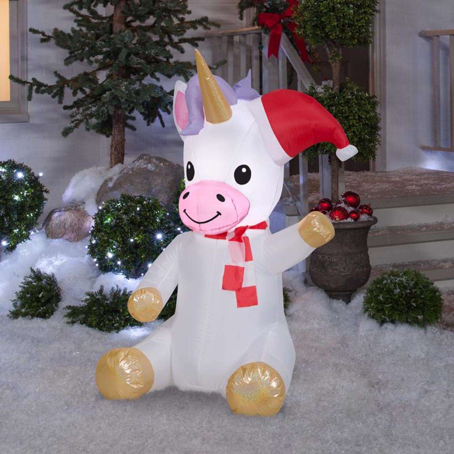 Gemmy Airblown 5 ft. Sitting Unicorn Inflatable