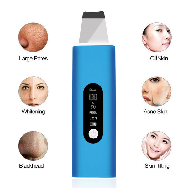 Skin Scrubber Ultrasonic Pore Cleaner Blackhead Remover Facial Spatula Punicok