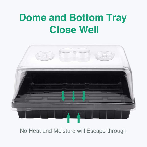 3-Set Strong Plant Growing Trays with Humidity Domes