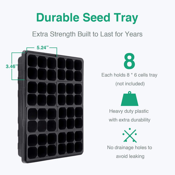 3-Set Strong Plant Growing Trays with Humidity Domes
