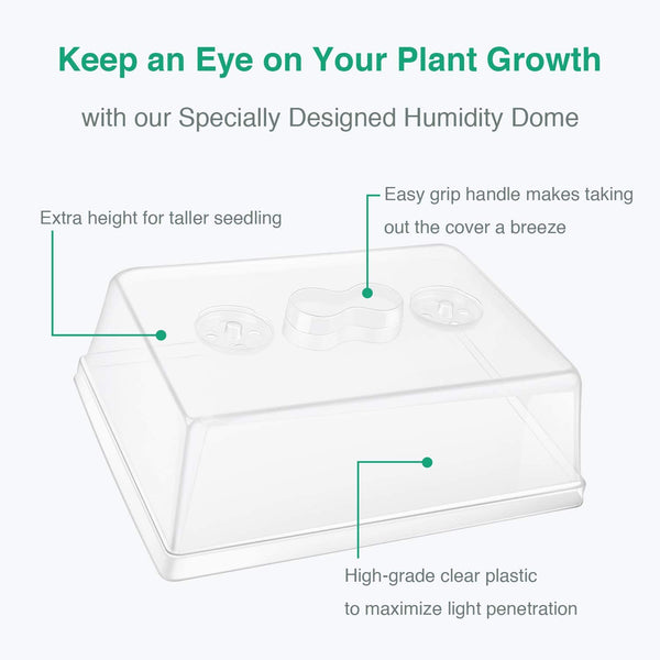3-Set Strong Plant Growing Trays with Humidity Domes