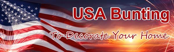 4 Pack American Flag Bunting Large Pleated Fan