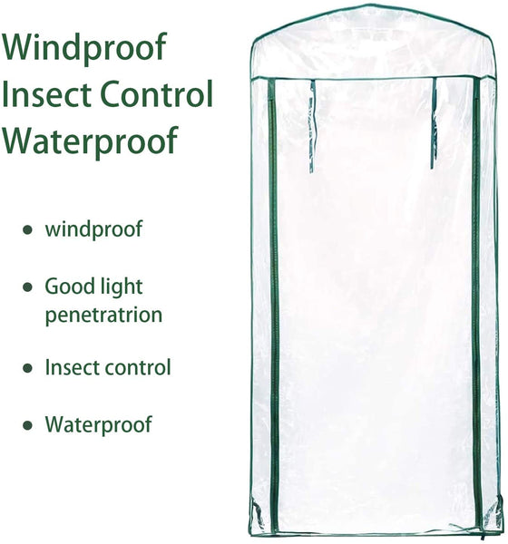 4 Tier Roll-Up Zipper Door Greenhouse Replacement Cover