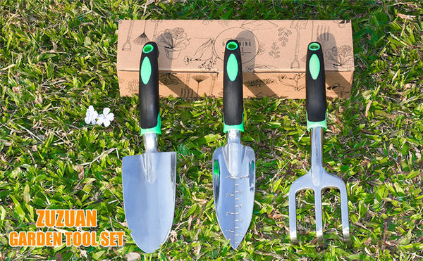3 Pack Garden Hand Shovels Aluminum Alloy Garden Trowels with Ergonomic Rubberized Non-Slip Grip