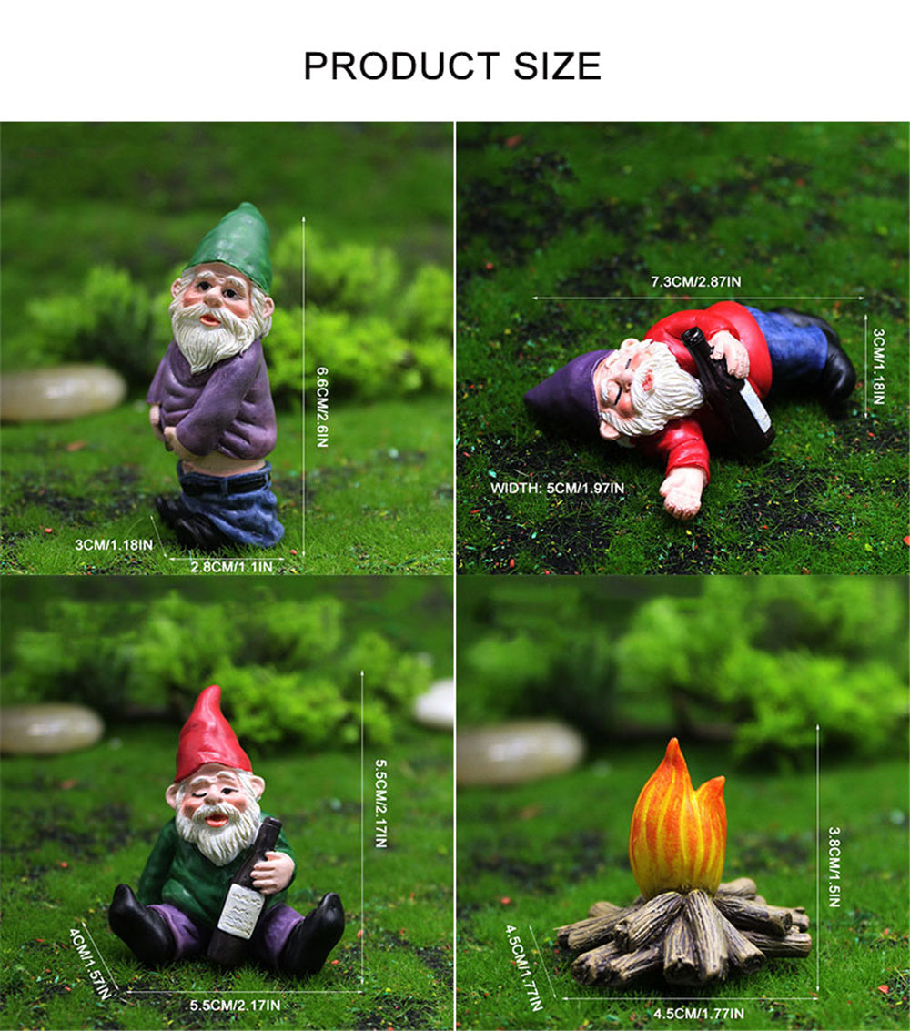 Three Garden Gnomes+Bonfire