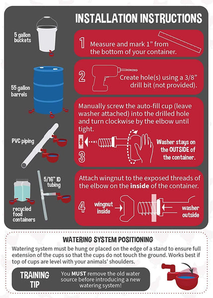 Automatic Chicken Water Cup Waterer Kit for Poultry