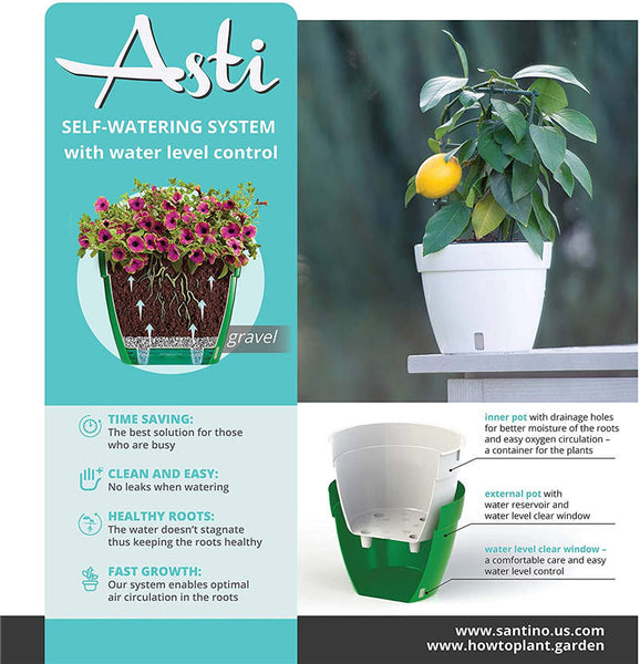 Modern Flower Pot with Water Level Indicator for All House Plants