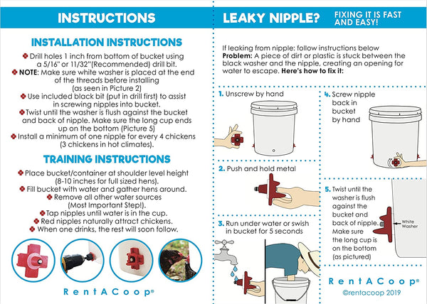 5 Pack Chicken Nipples | Diy Chicken Waterer