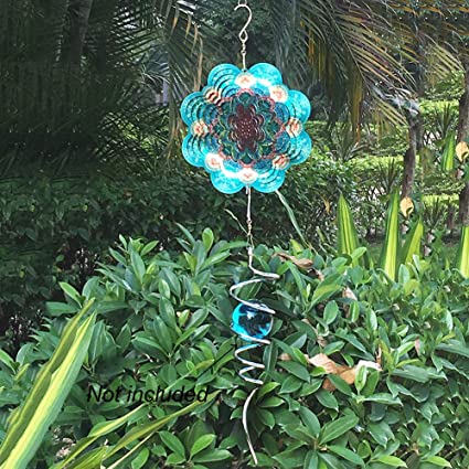 Art Decorations 6 inches Pink Flower Mandala Wind Spinners