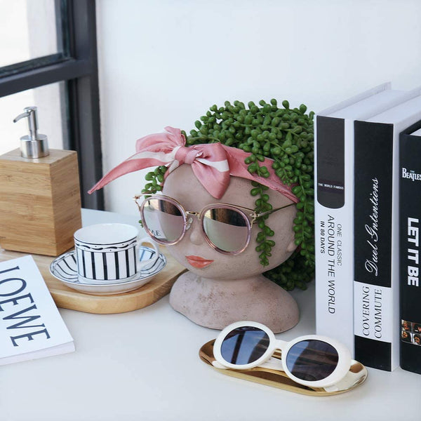 Female Head Design Succulents Plant Pot