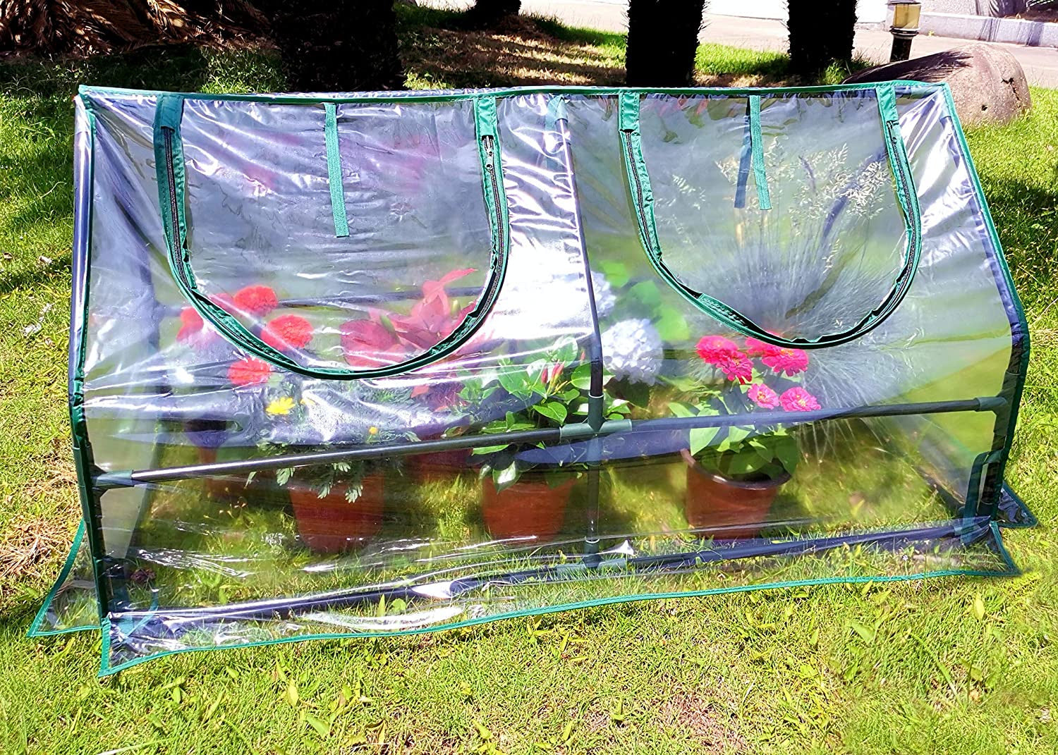Garden Cold Frame Greenhouse Cloche for Easy Access Protected Gardening (4)