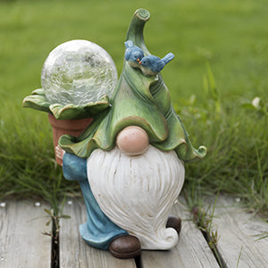 Garden Gnome Statue with Solar LED Lights