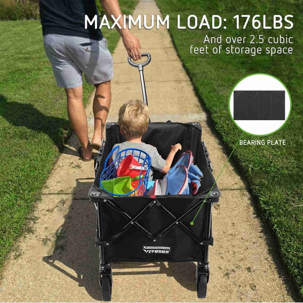 Heavy Duty Collapsible Folding Wagon Utility Outdoor Camping Garden Cart