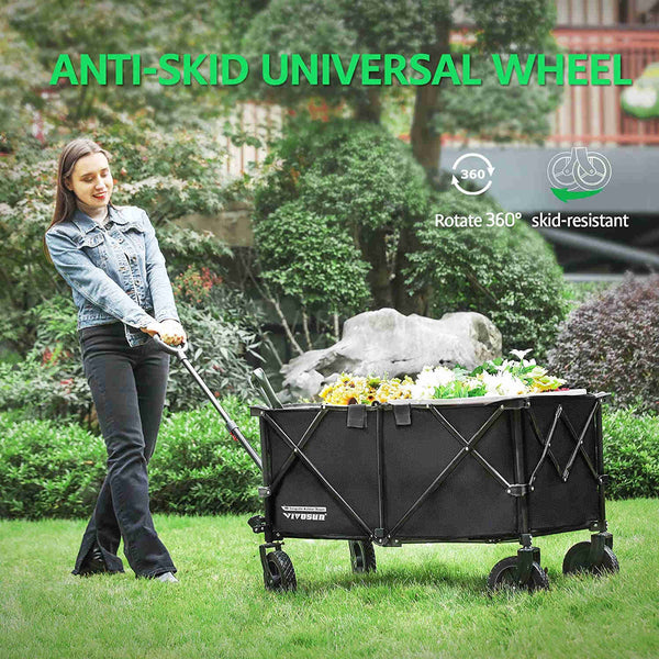 Heavy Duty Collapsible Folding Wagon Utility Outdoor Camping Garden Cart