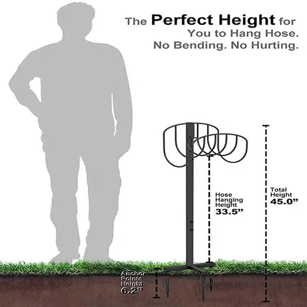 Manger Style Metal Garden Hose Stand, Holds 125-Feet of 58-Inch Hose