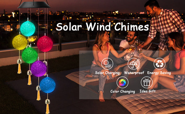 Solar Crystal Ball Wind Chime