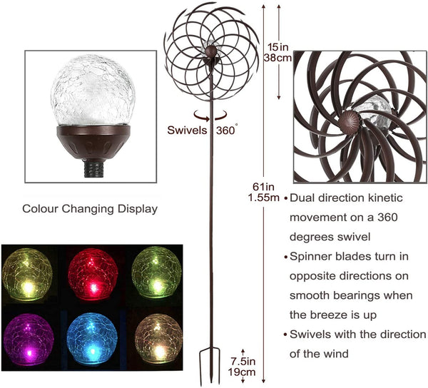 Solar Wind Spinner Willow Leaves