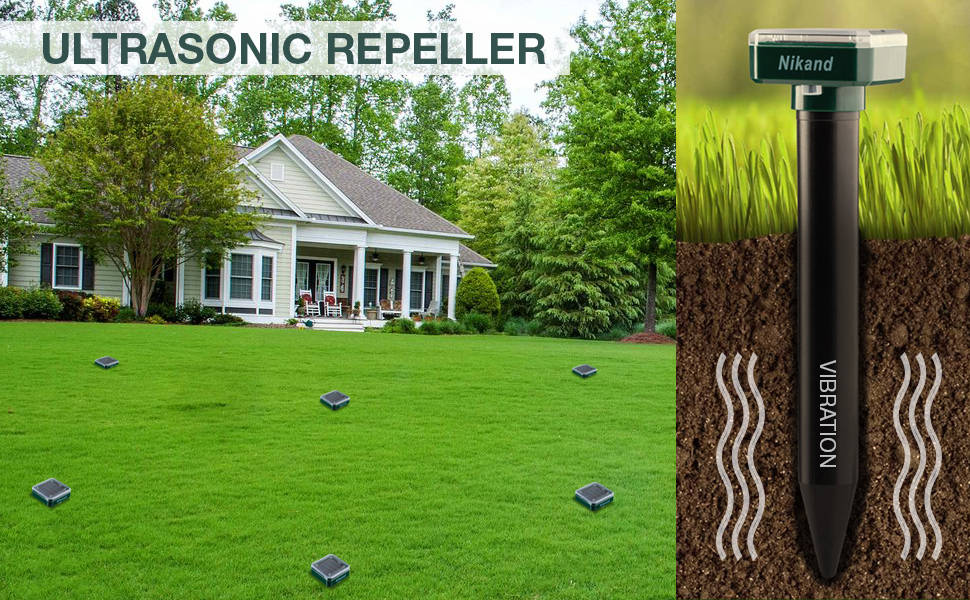 Solar Ultrasonic Spikes For Mole Repellents