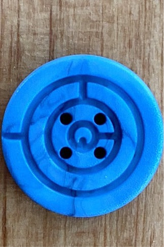 334018 Light Blue Round Marbled Polyamide Button 20mm