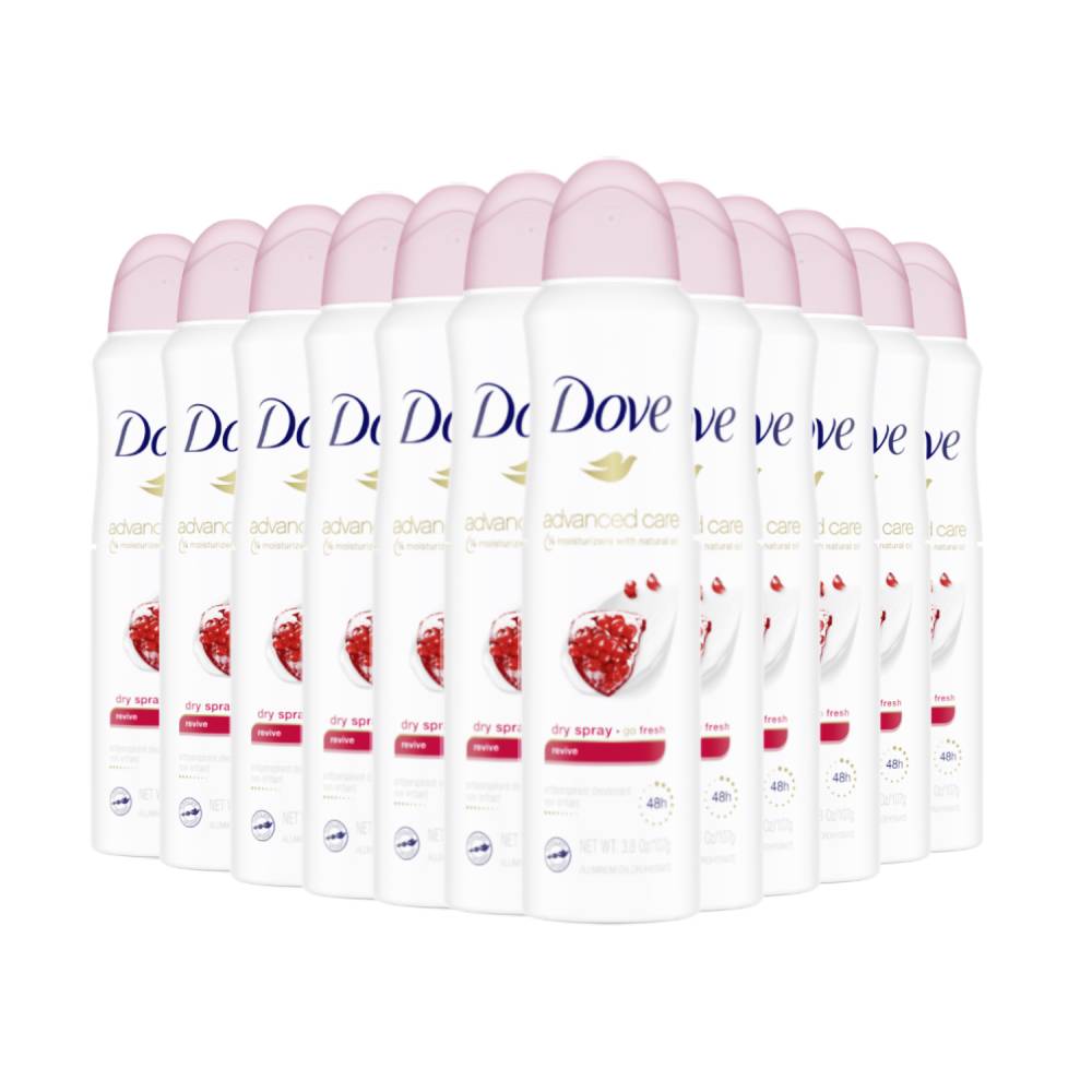 Dove Deodorant Advanced Care Dry Spray Go Fresh Revive  3.8 oz - 12 Pack
