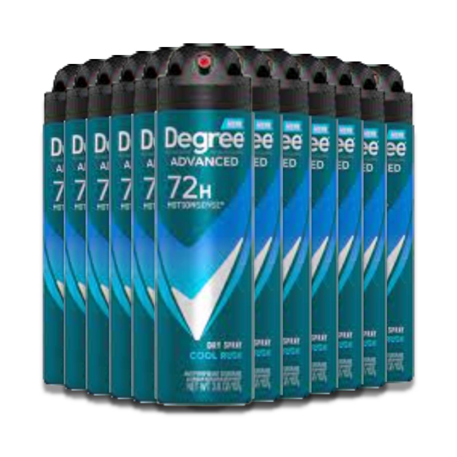 Degree, Advanced 72H MotionSense, Antiperspirant Deodorant, Dry Spray, Cool Rush, 3.8 Oz- 12 Pack