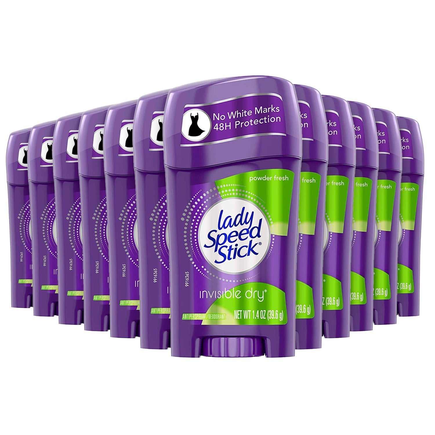Lady Speed Stick Invisible Dry Antiperspirant & Deodorant, Powder Fresh  1.4 oz - 12 Pack