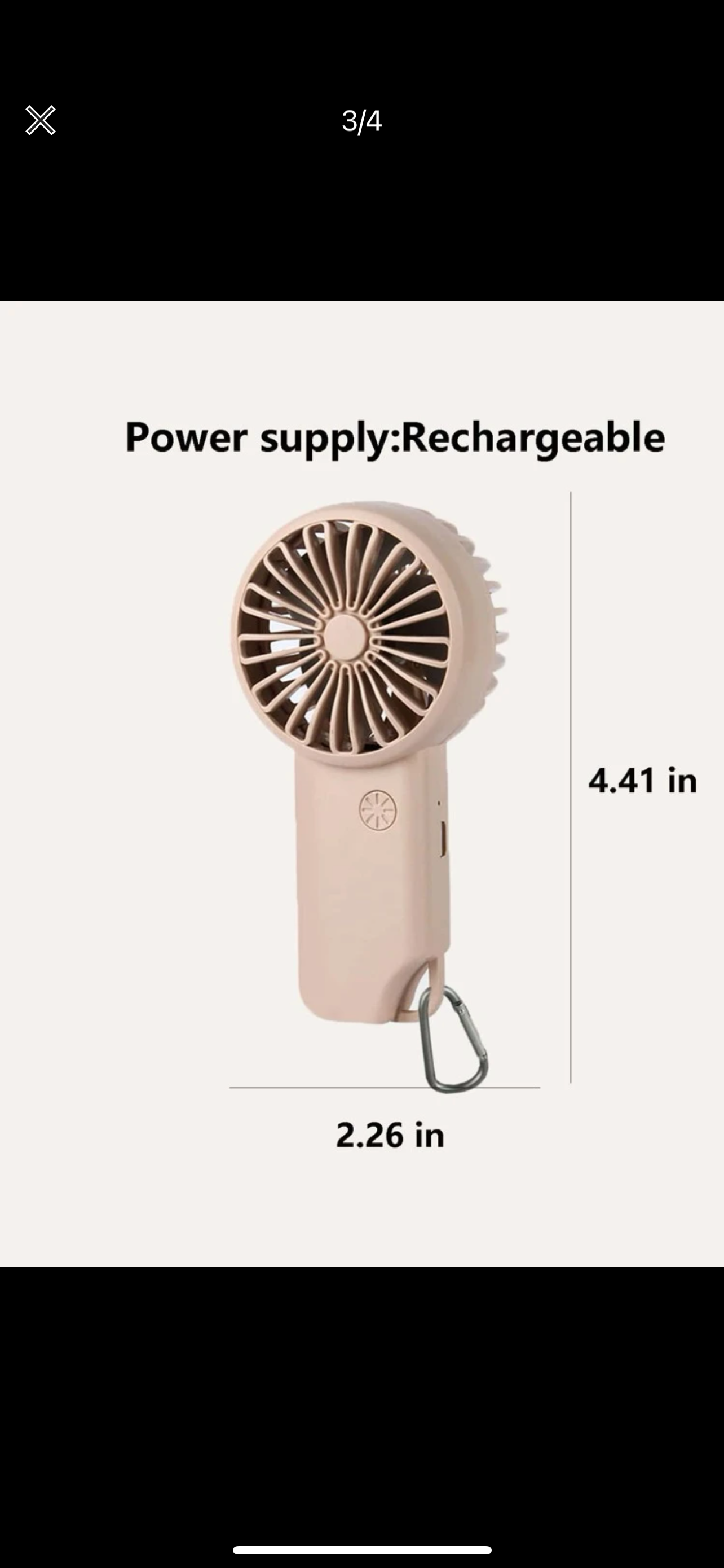 Mini 1 Piece Rechargeable Electric Fan