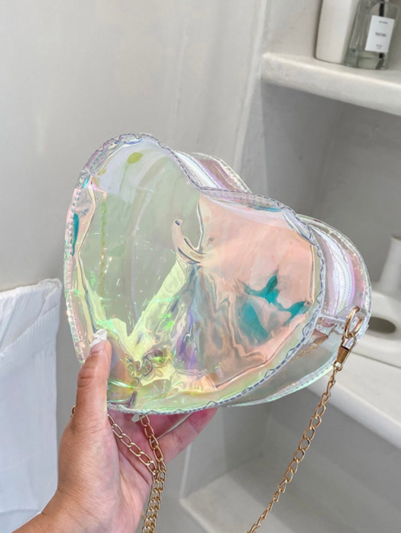 See-Thru My Heart Chain Strap Purse