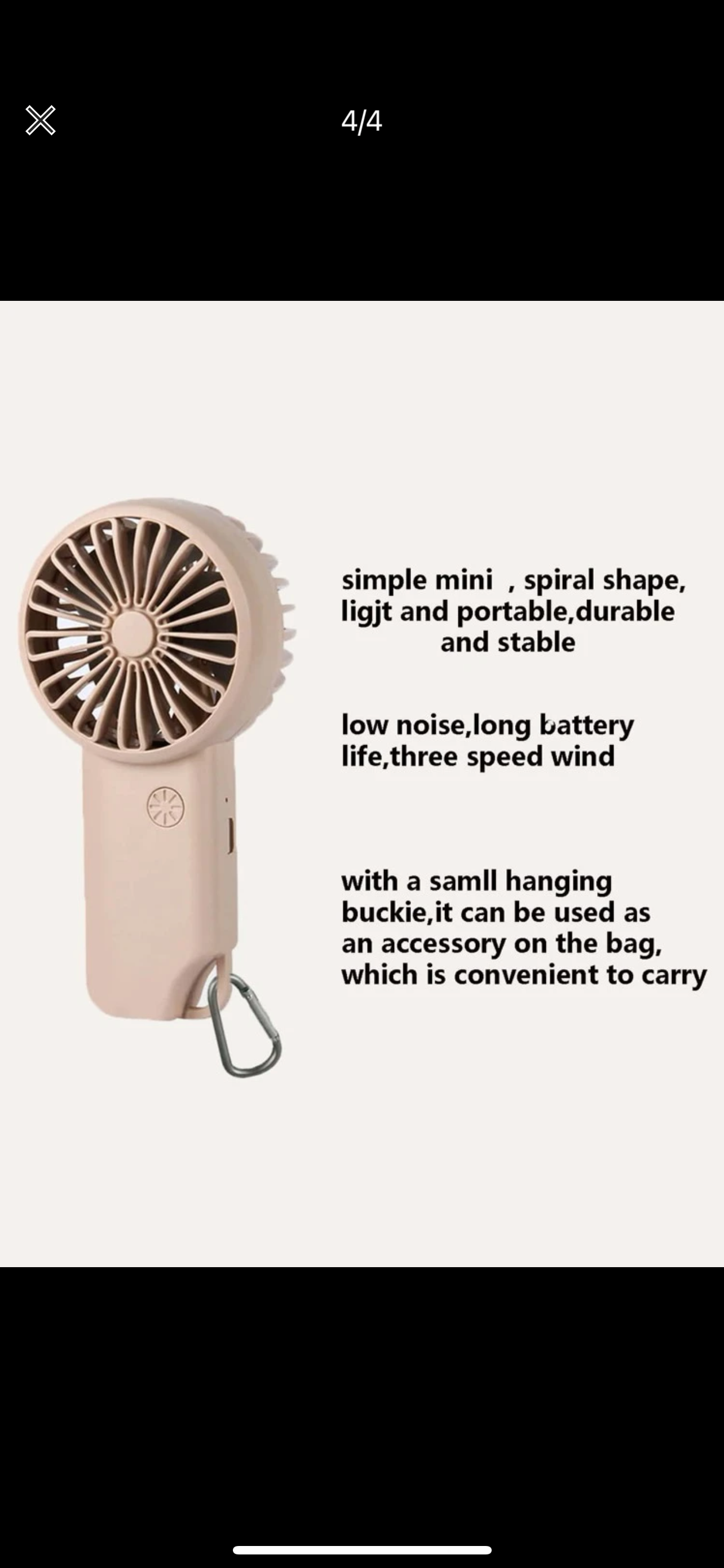 Mini 1 Piece Rechargeable Electric Fan