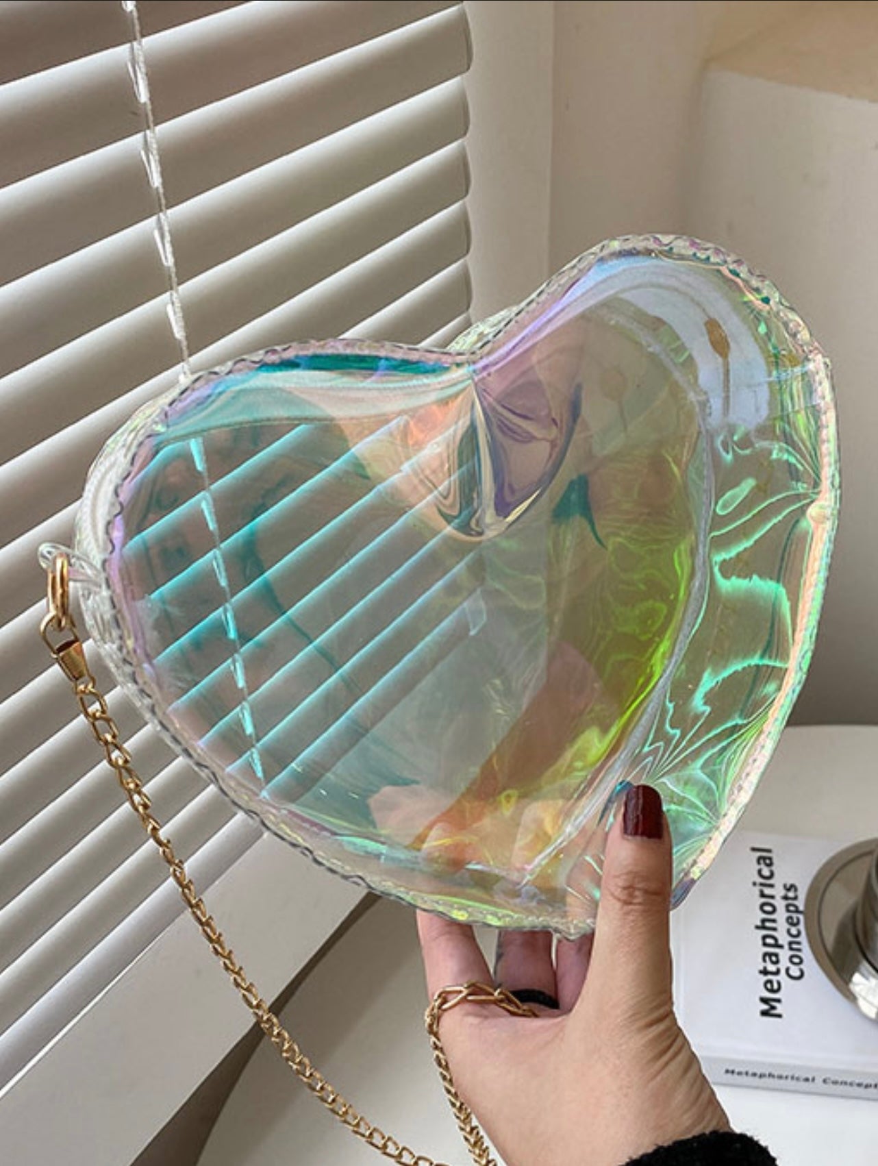 See-Thru My Heart Chain Strap Purse