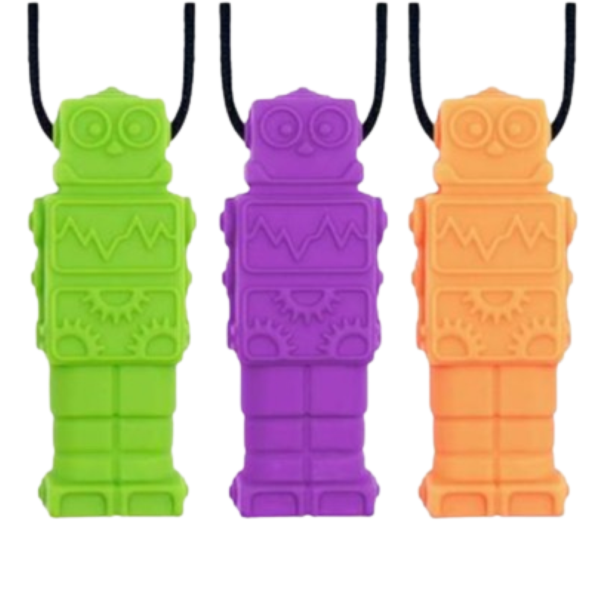 3-Pack Chewable Robot Necklace