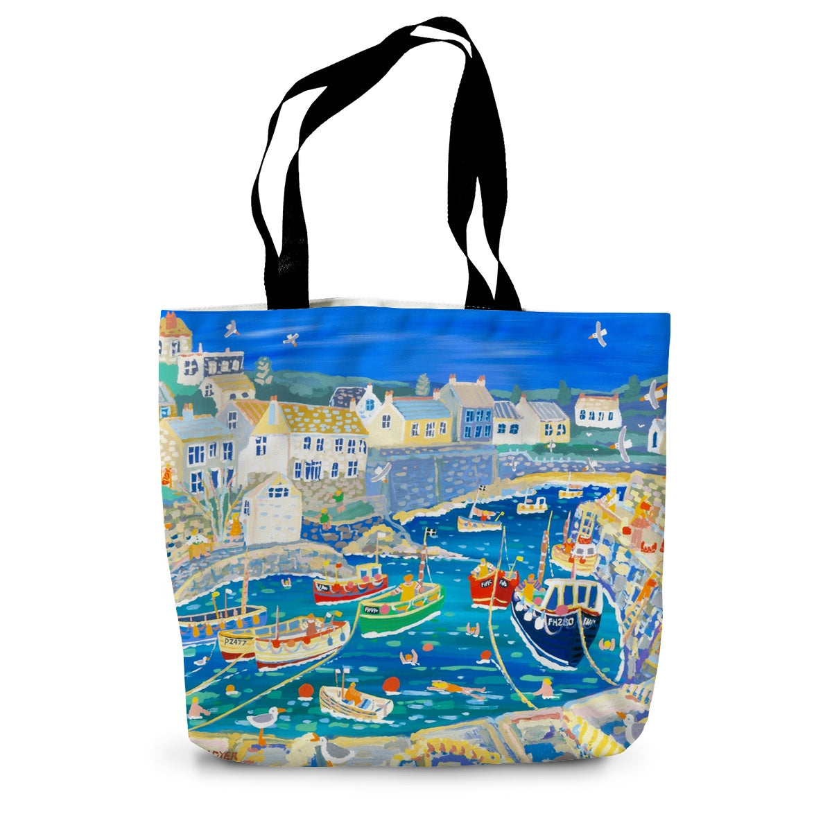 John Dyer Art. Canvas Colourful Tote Bag. Coverack, Cornwall.