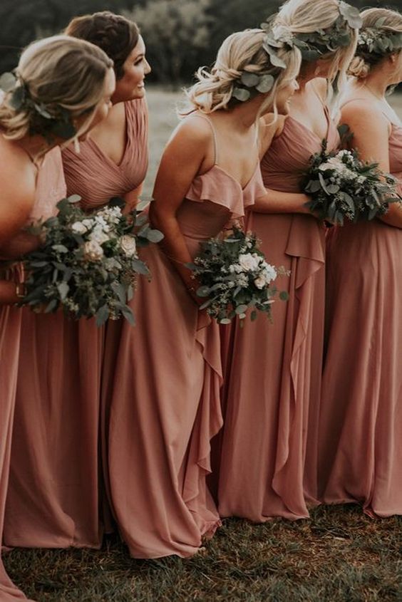 Dusty rose Nature-friendly Bridesmaid Dresses
