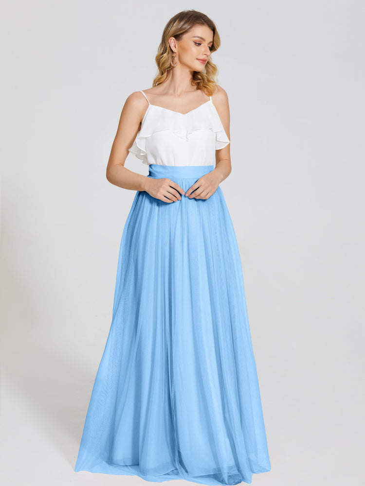 A White Top and A Light Blue Skirt