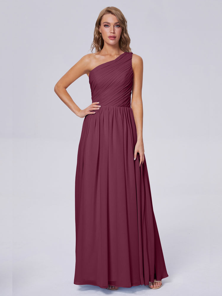 Paige One Shoulder Chiffon Bridesmaid Dresses
